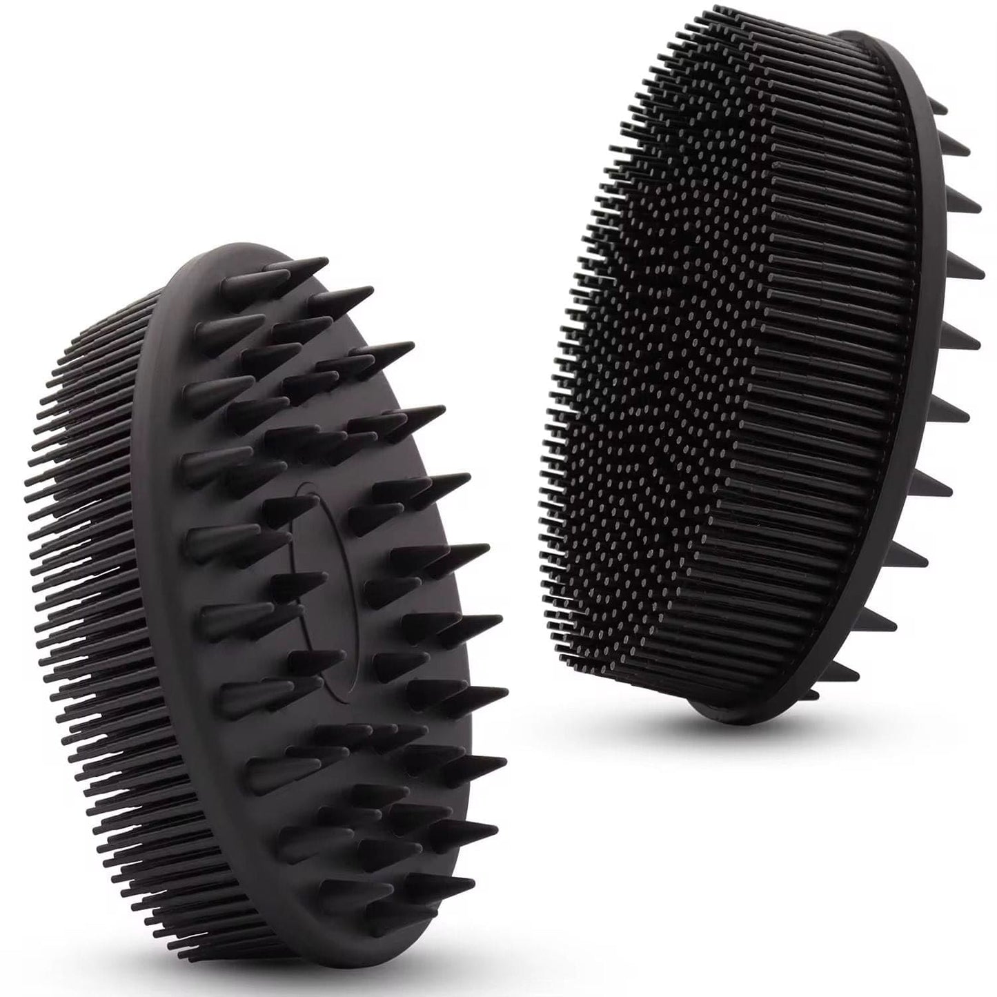 Upgrade 2 in 1 Bath and Shampoo Body Brush, Silicone Exfoliating Body Scrubber for Use in Shower, Premium Silicone Loofah, Head Scrubber, Scalp Massager, Easy to Clean