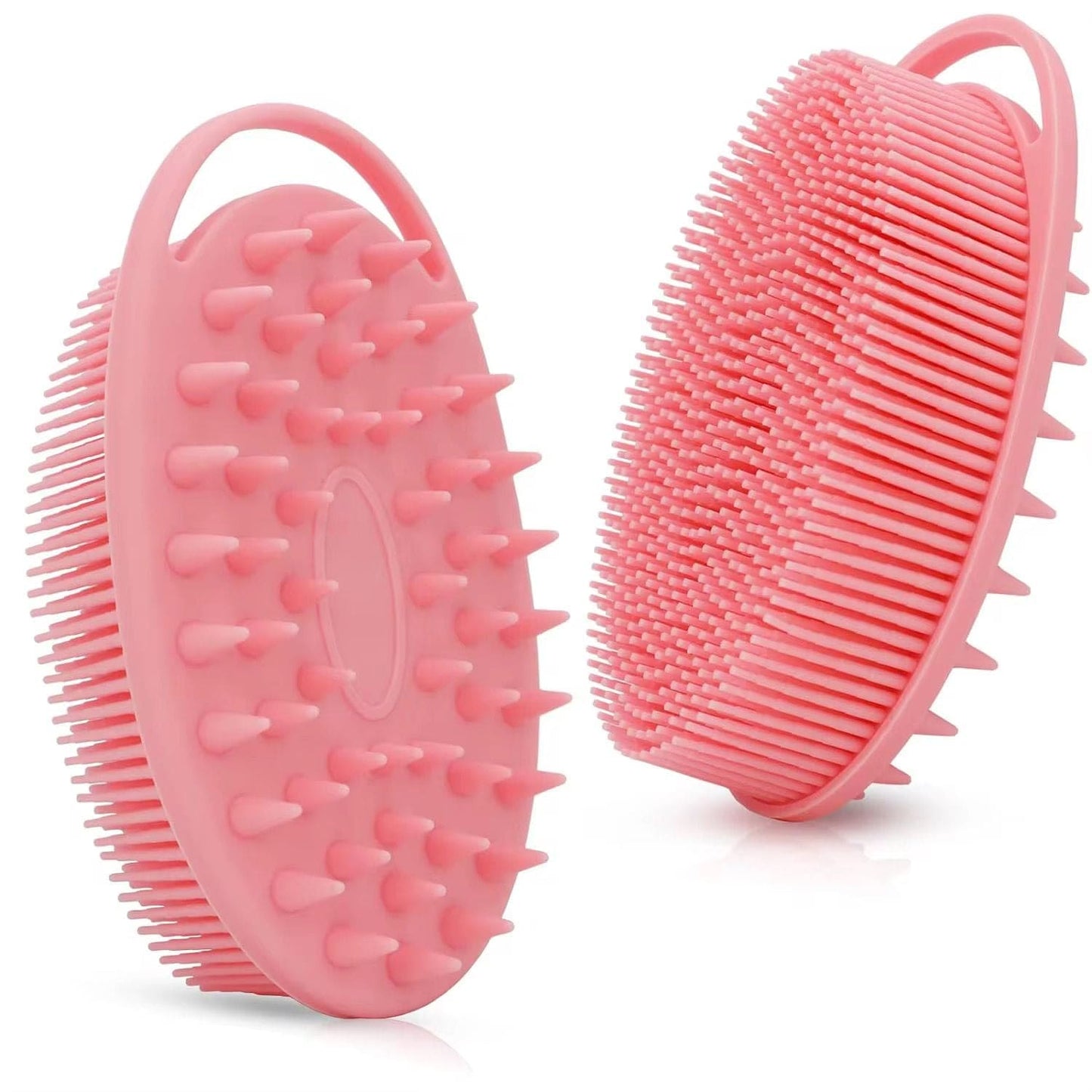 Upgrade 2 in 1 Bath and Shampoo Body Brush, Silicone Exfoliating Body Scrubber for Use in Shower, Premium Silicone Loofah, Head Scrubber, Scalp Massager, Easy to Clean