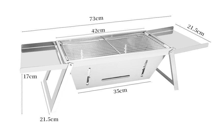 Foldable Stainless Steel BBQ Charcoal  Heavy Duty for  Outdoor Barbecues Camping Traveling  & Carry Bag Included